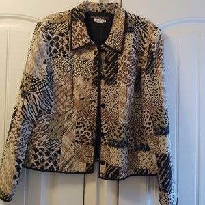 Pure silk animal print  jacket